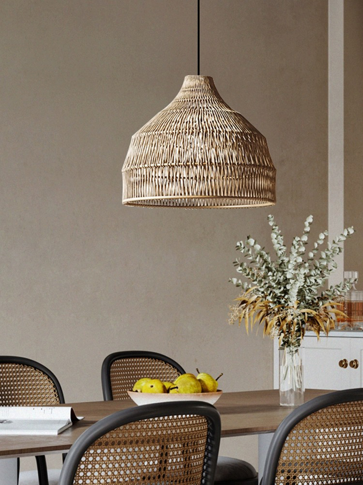 Outdoor Furniture Sale - Einfache Kreative Rattan-Pendelleuchte für Esstisch und