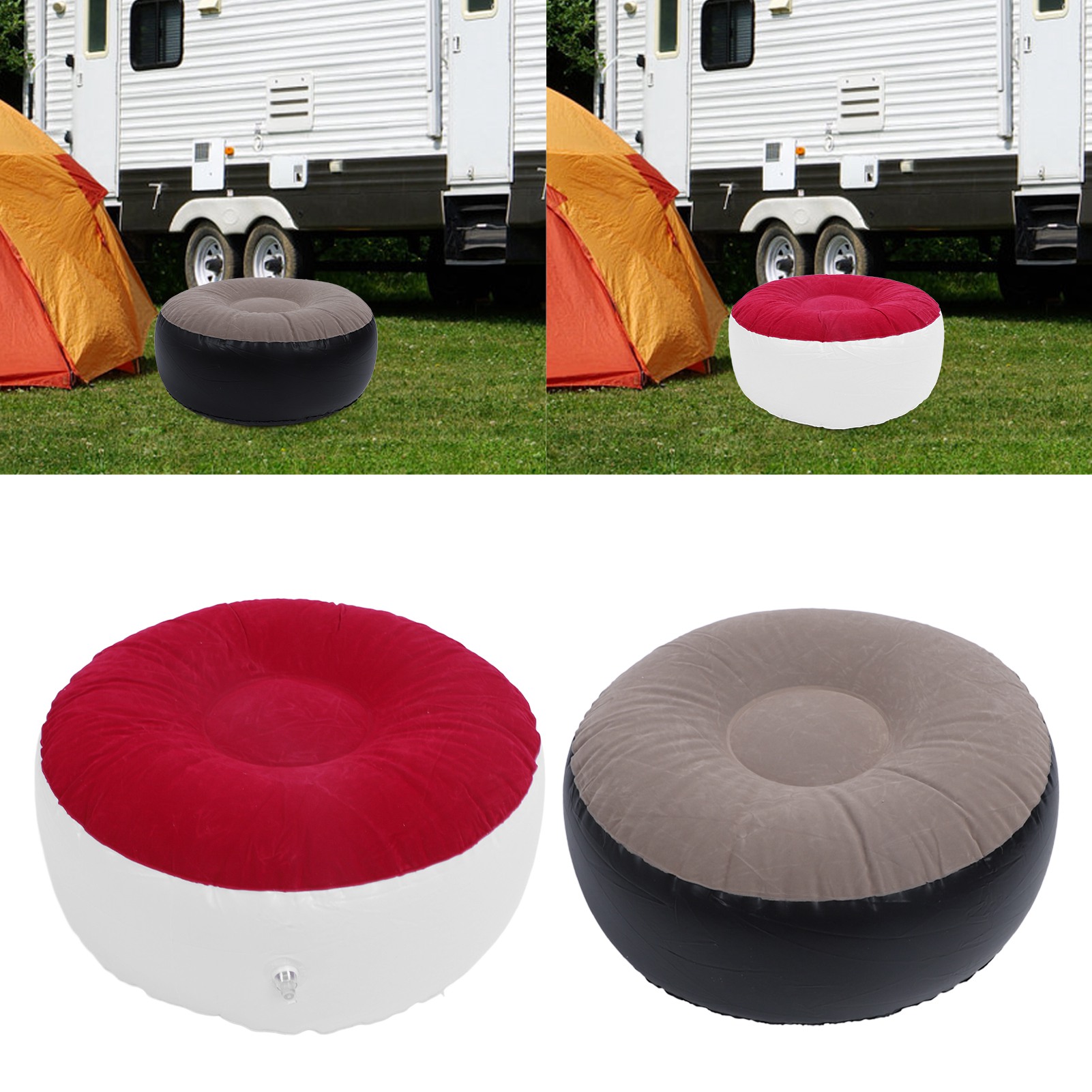 Outdoor Furniture Design - Aufblasbarer Flockstoff-Hocker, vielseitig einsetzbar, leicht, tragbar,