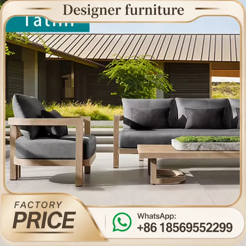 Outdoor Furniture Hotel - Teakholz-Sofa-Set, wasserdicht, für den Außenbereich, Gartenmöbel