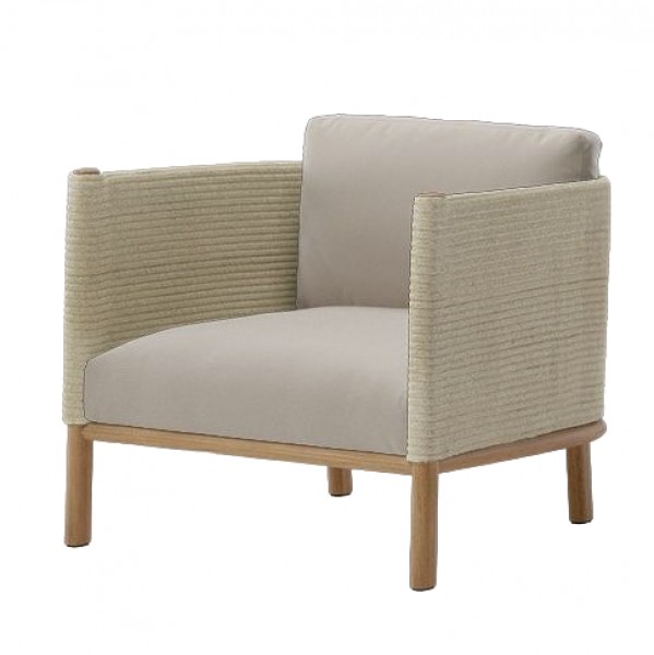 Outdoor Furniture Hotel - Teakholzrahmen mit Seilgeflecht, schnelltrocknender Schaumstoff, einsitziges