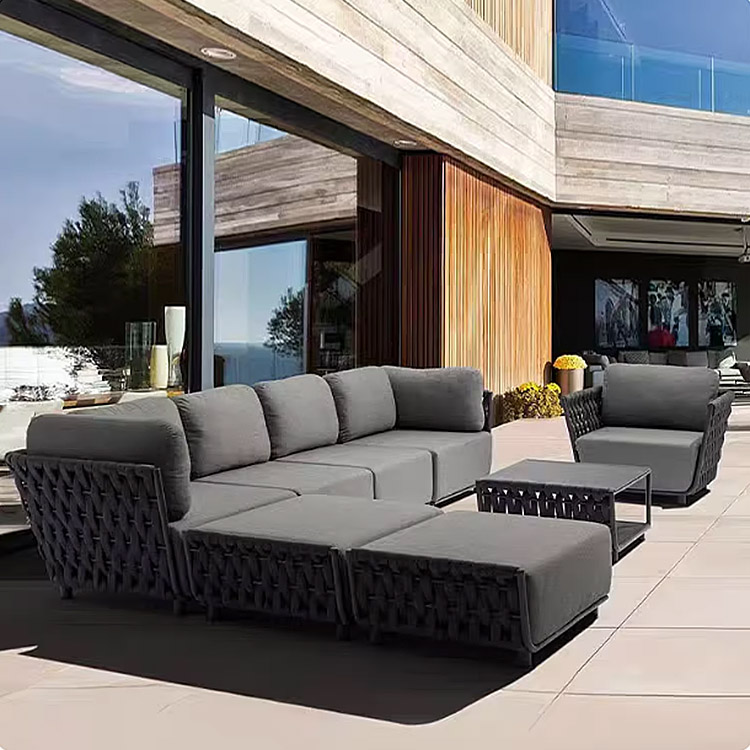 Outdoor Furniture Hotel - # Luxus-Rattan-Aluminium-Gartenmöbel-Set, modulares Sofa-Set für Villa,