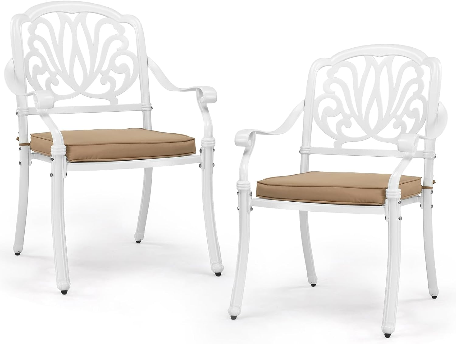Outdoor Furniture Vintage - Gartenstühle aus Aluminiumguss, stapelbare Outdoor-Armlehnstühle mit