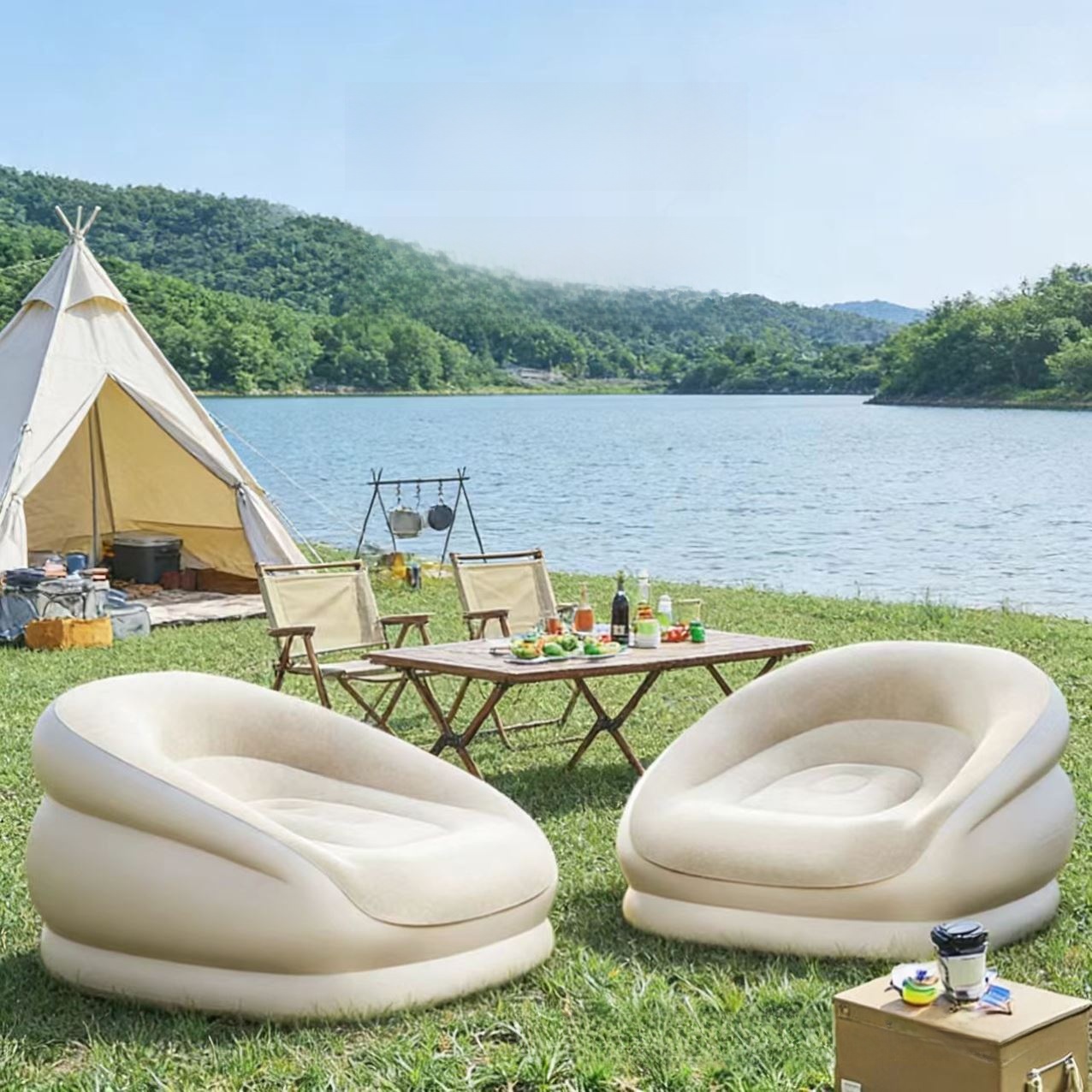 Outdoor Furniture Design - Tragbares Aufblasbares Sofa für Camping, Musikfestivals,