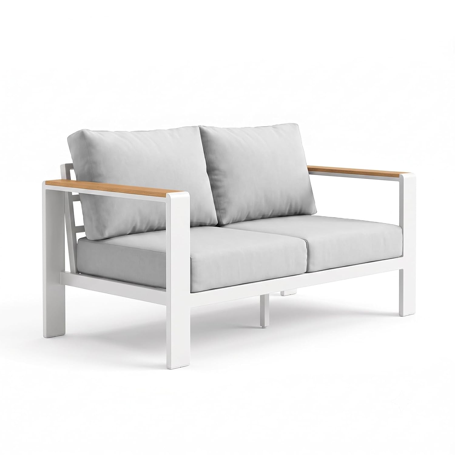 Outdoor Furniture Loveseat - Aluminium-Outdoor-Loveseat, rostfrei, 2-Sitzer mit abnehmbaren und
