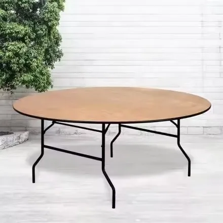 Outdoor Furniture Hotel - Kommerzielle Outdoor-Möbel Holztischplatte mit Metallbeinen Esszimmer