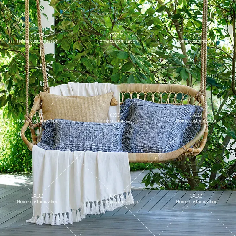 Outdoor Furniture Bali - Doppelter Hängesessel aus Rattan für den