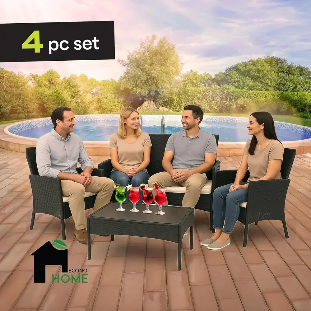 4-teiliges Outdoor-Gartenmöbel – Outdoor Furniture Loveseat Bewertung und Preis