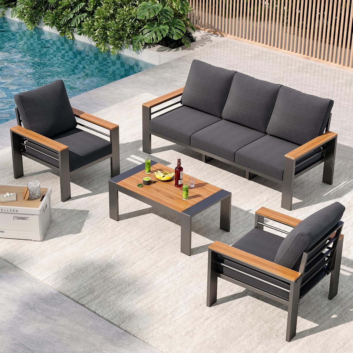 Terrassenmöbel-Set, Aluminium- – Outdoor Furniture Sale Bewertung und Preis
