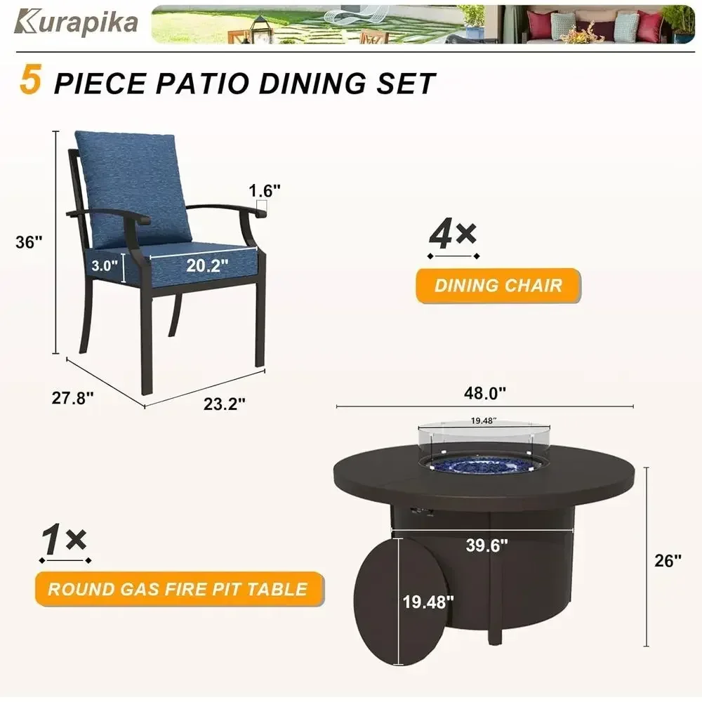 5-teiliges Gartenmöbel-Set mit – Outdoor Furniture Set With Fire Pit Bewertung und Preis