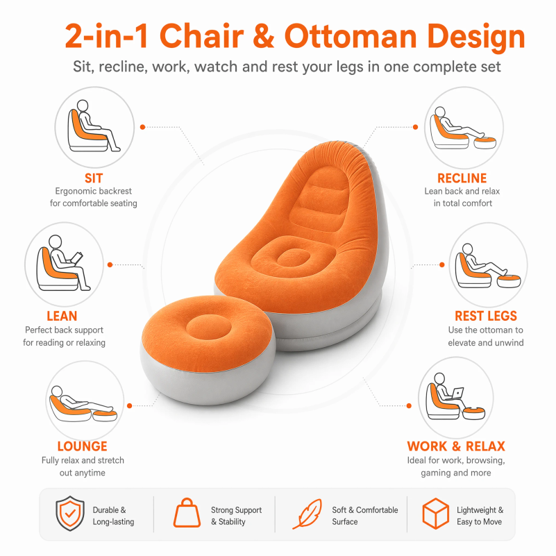 Flockiges aufblasbares Lazy-So – Outdoor Furniture Sale Bewertung und Preis