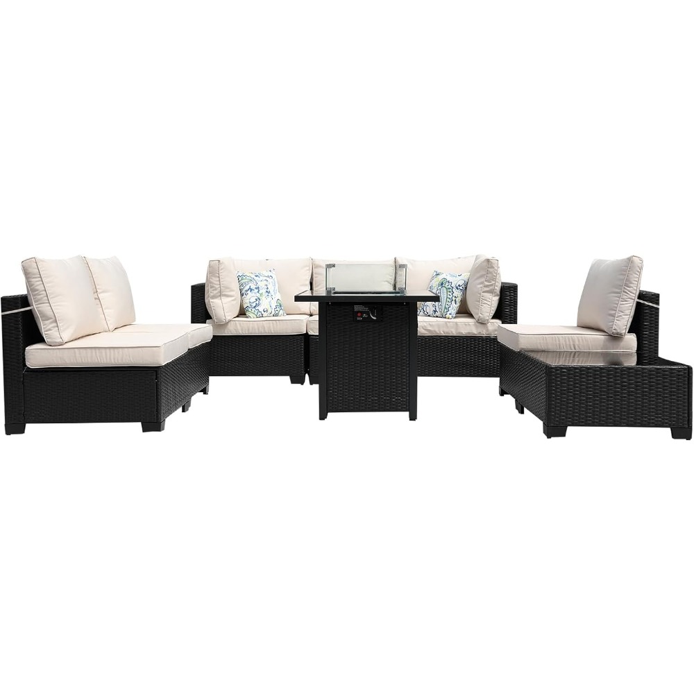 8-teiliges Terrassenmöbel-Set  – Outdoor Furniture Set With Fire Pit Bewertung und Preis
