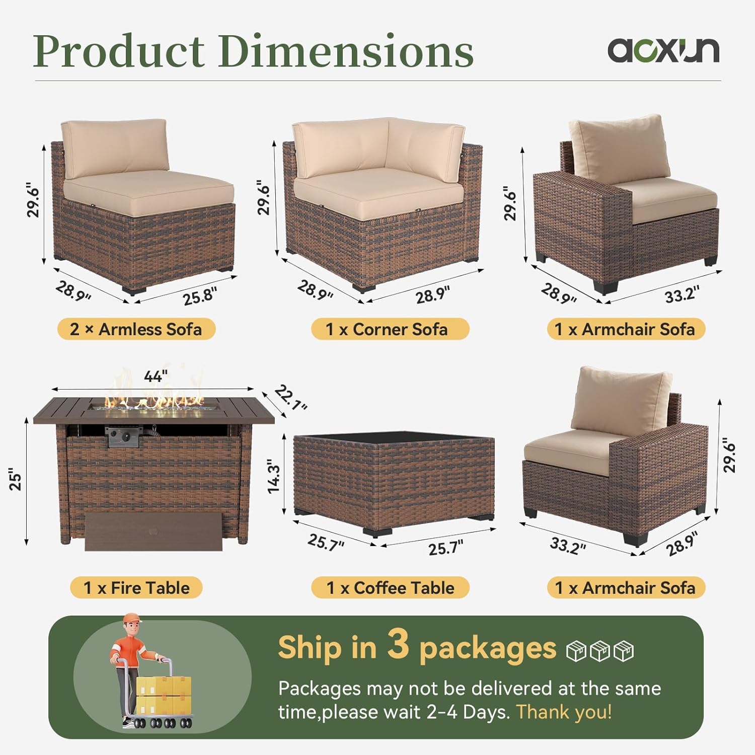 7-teiliges Gartenmöbel-Set mit – Outdoor Furniture Set With Fire Pit Bewertung und Preis