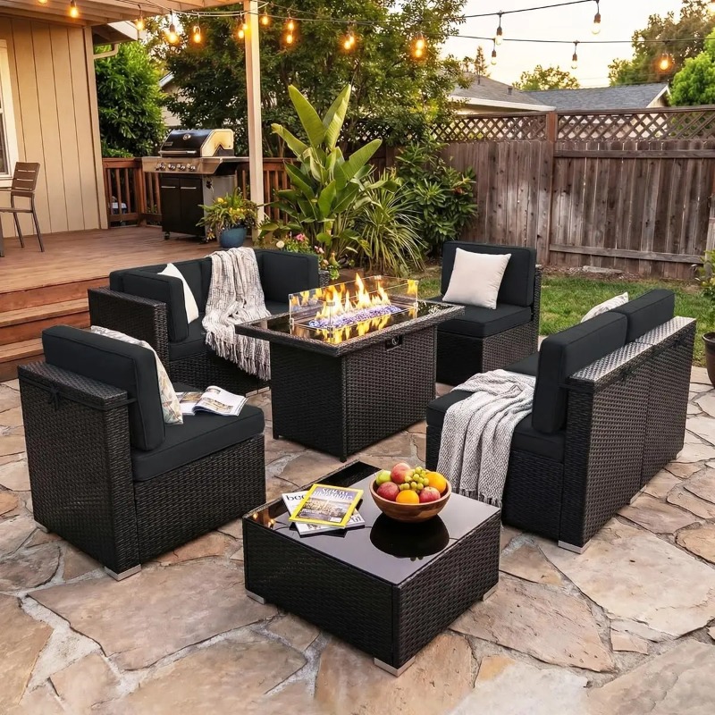 8-teiliges Gartenmöbel-Set aus – Outdoor Furniture Set With Fire Pit Bewertung und Preis