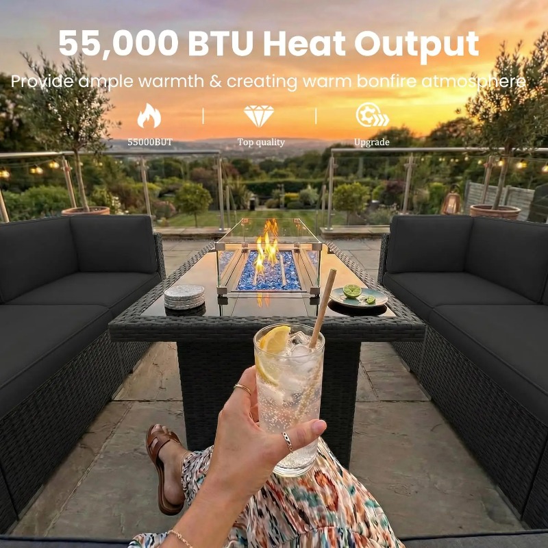 8-teiliges Gartenmöbel-Set aus – Outdoor Furniture Set With Fire Pit Bewertung und Preis