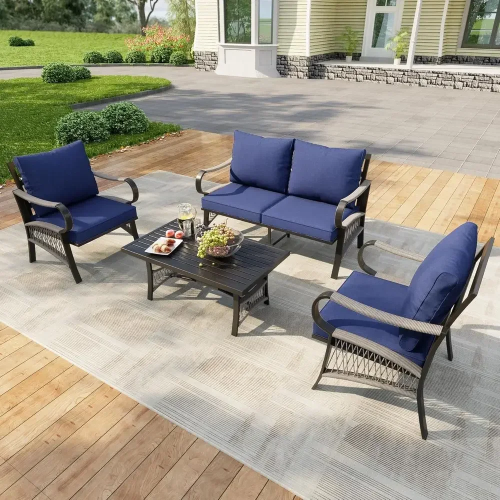 4-teiliges Gartenmöbel-Set aus – Outdoor Furniture Loveseat Bewertung und Preis