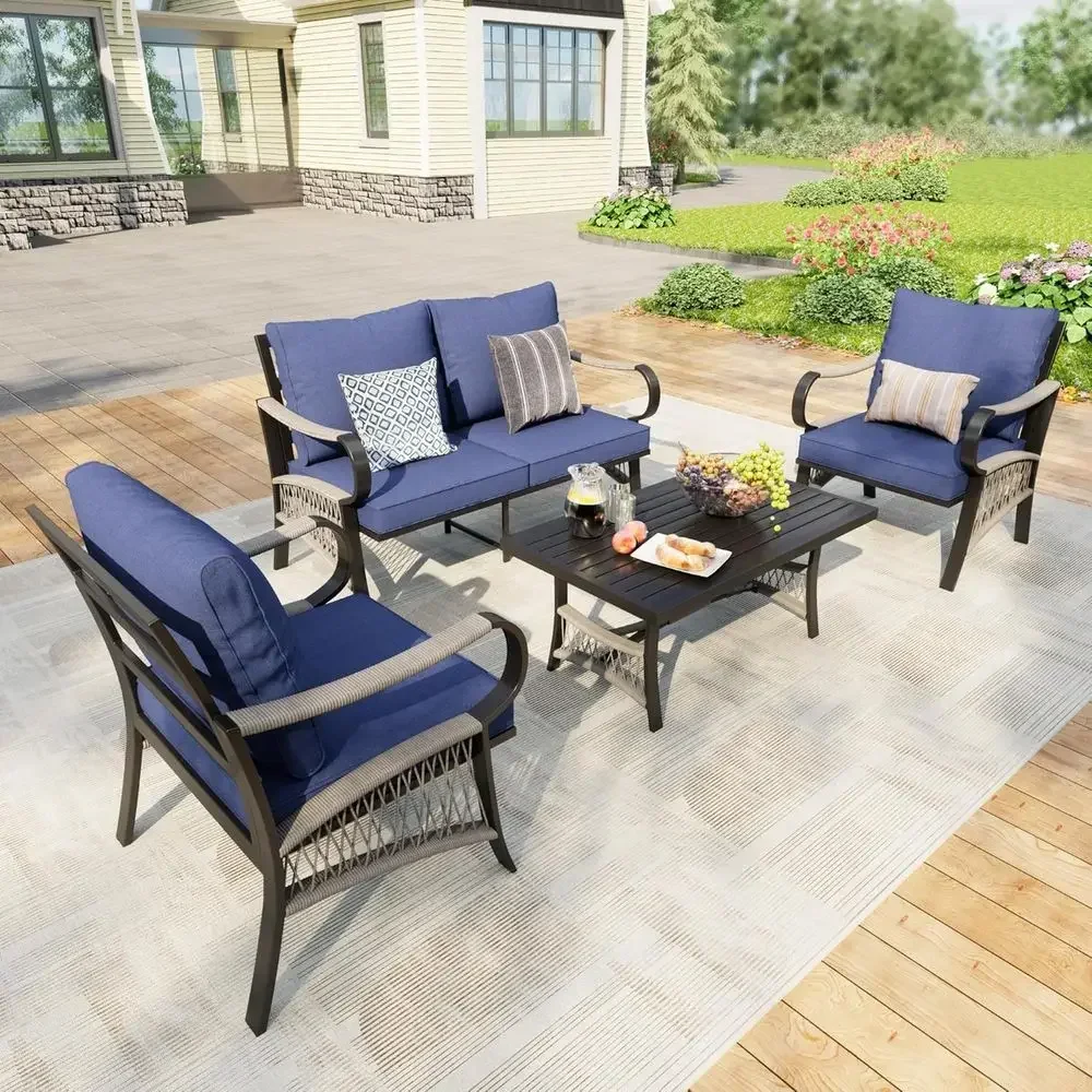 4-teiliges Gartenmöbel-Set aus – Outdoor Furniture Loveseat Bewertung und Preis