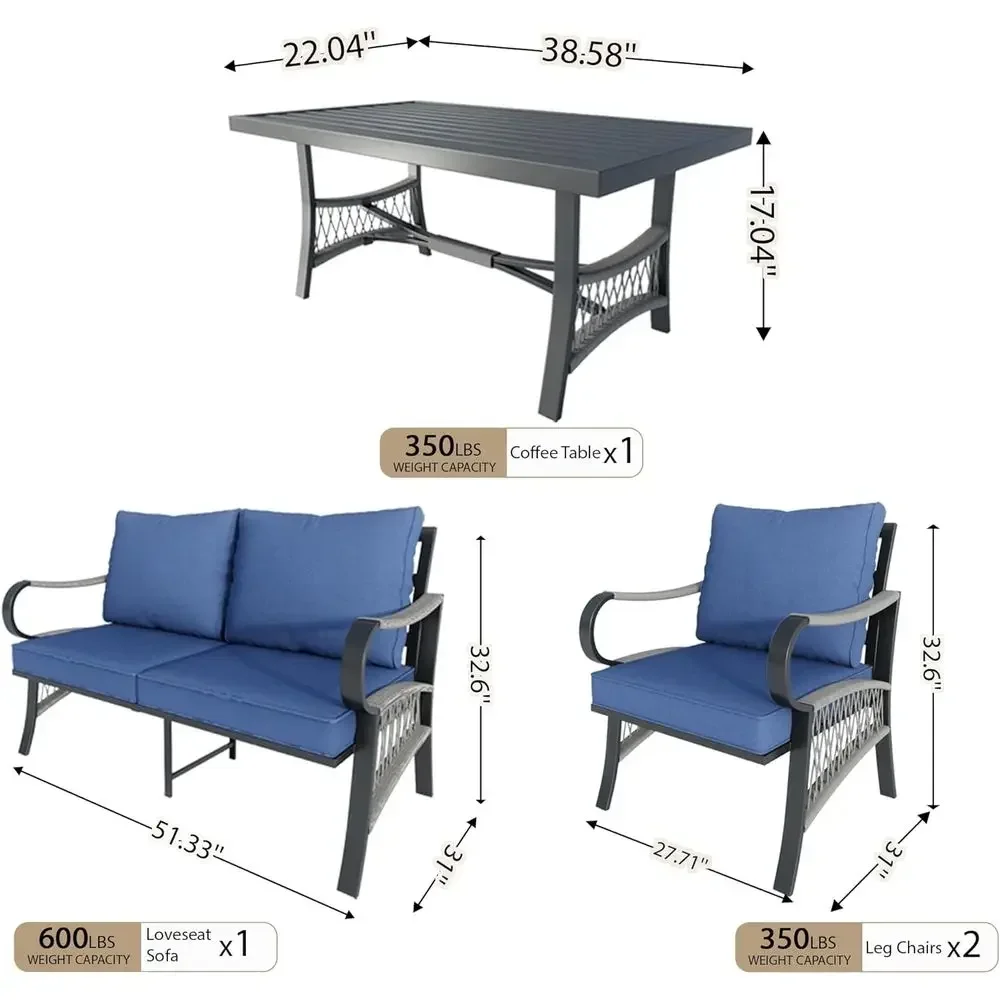 4-teiliges Gartenmöbel-Set aus – Outdoor Furniture Loveseat Bewertung und Preis