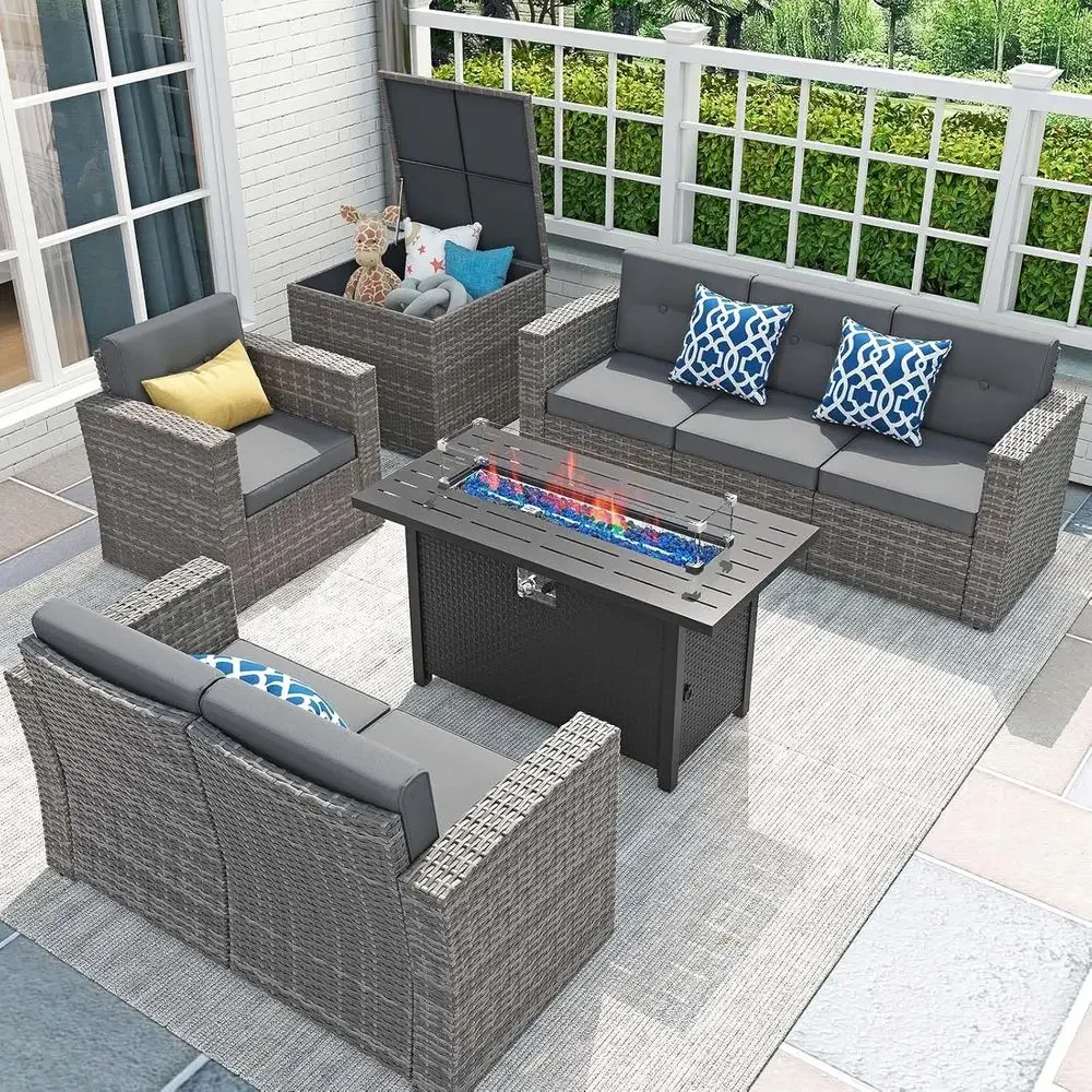 8-teiliges Gartenmöbel-Set mit – Outdoor Furniture Set With Fire Pit Bewertung und Preis