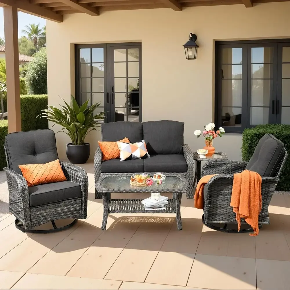 5-teiliges Gartenmöbel-Set mit – Outdoor Furniture Loveseat Bewertung und Preis