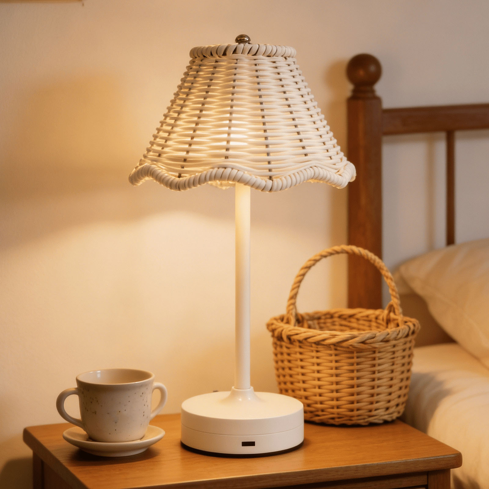 LED Vintage Rattan Tischlampe  – Outdoor Furniture Sale Bewertung und Preis