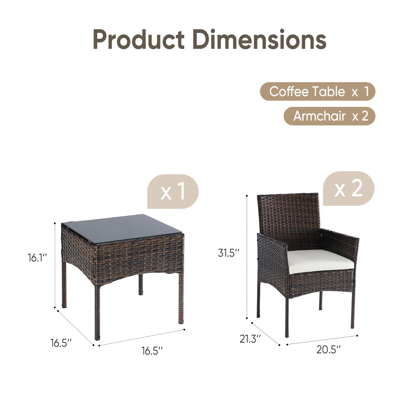 JHK Großes 3-teiliges Outdoor- – Outdoor Furniture Bali Bewertung und Preis