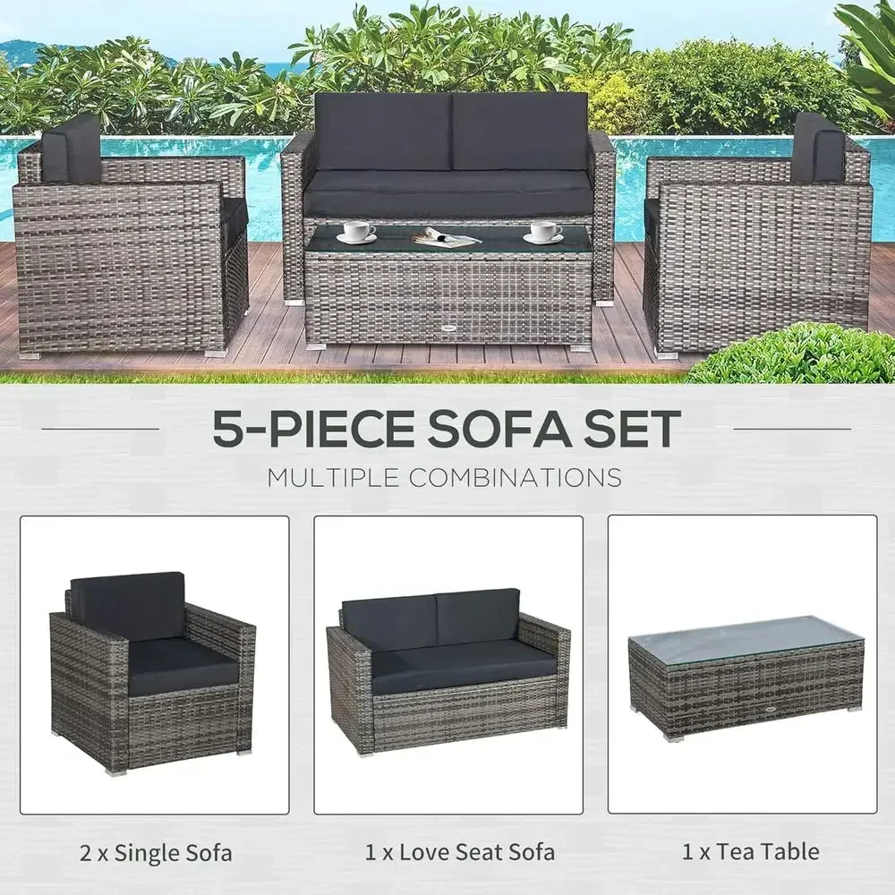 4-teiliges Outdoor-Sofa-Set au – Outdoor Furniture Loveseat Bewertung und Preis
