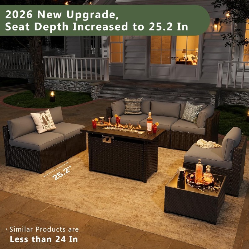 Aoxun 8-teiliges Gartenmöbel-S – Outdoor Furniture Set With Fire Pit Bewertung und Preis
