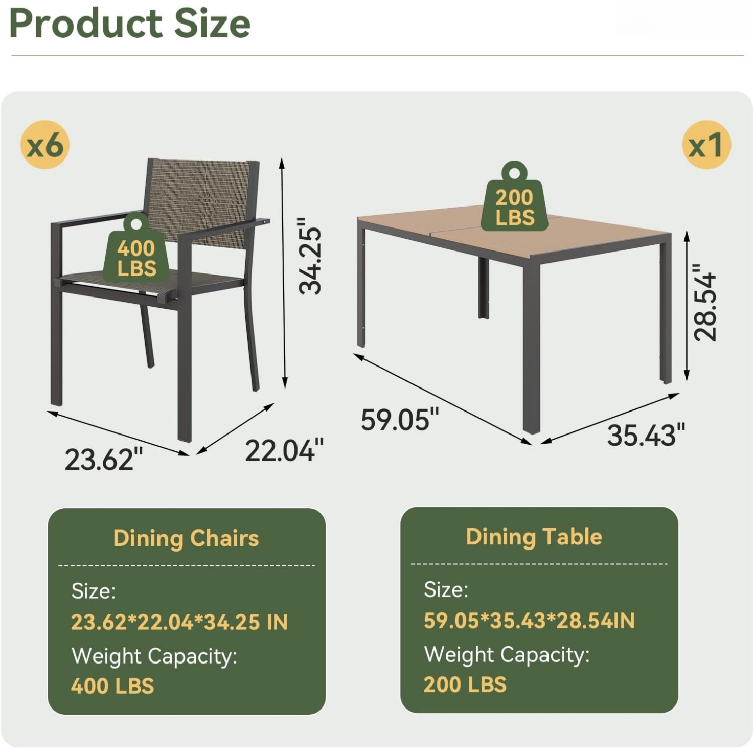Aoxun 7-teiliges Garten-Essgru – Outdoor Furniture Bali Bewertung und Preis
